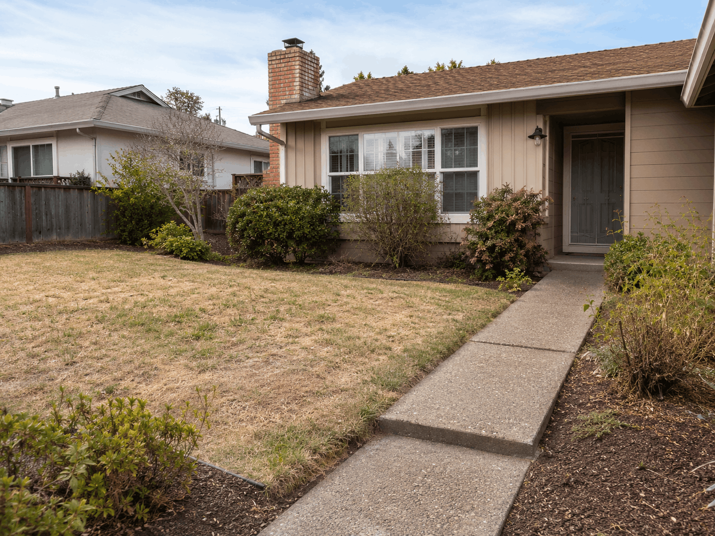 Before lawn refresh example